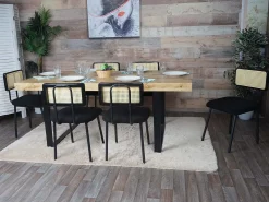 Silla de comedor MCW-K88 (juego de 6), tela/textil negro
