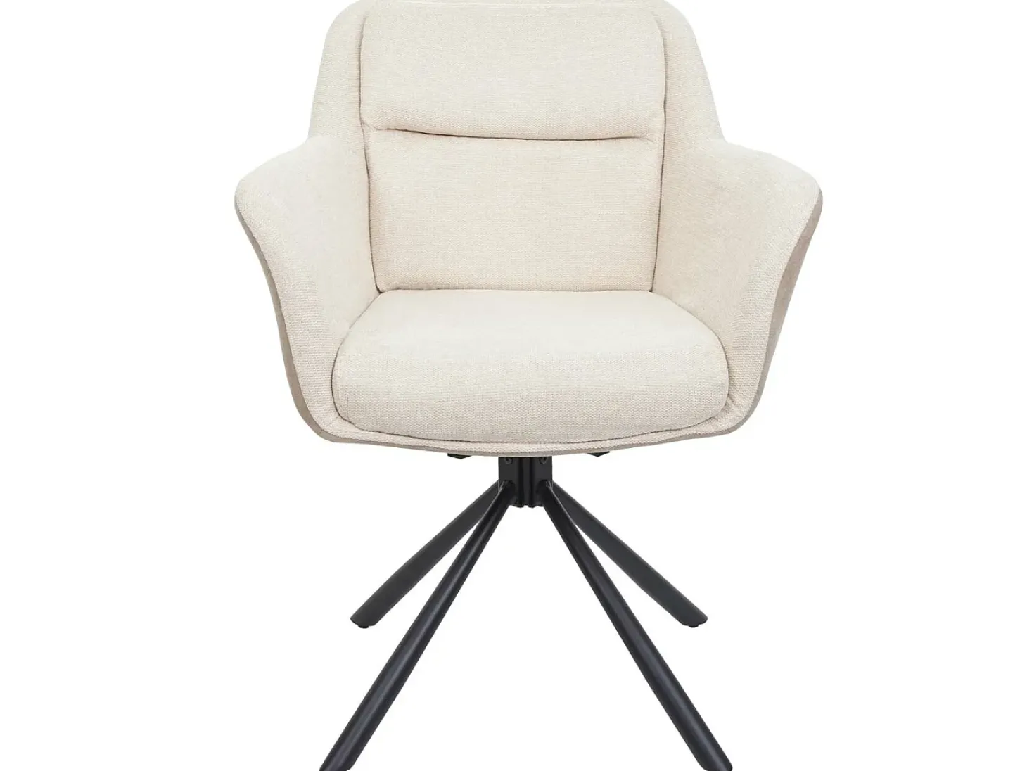 Silla de comedor MCW-K33 (juego de 6), polipiel, crema