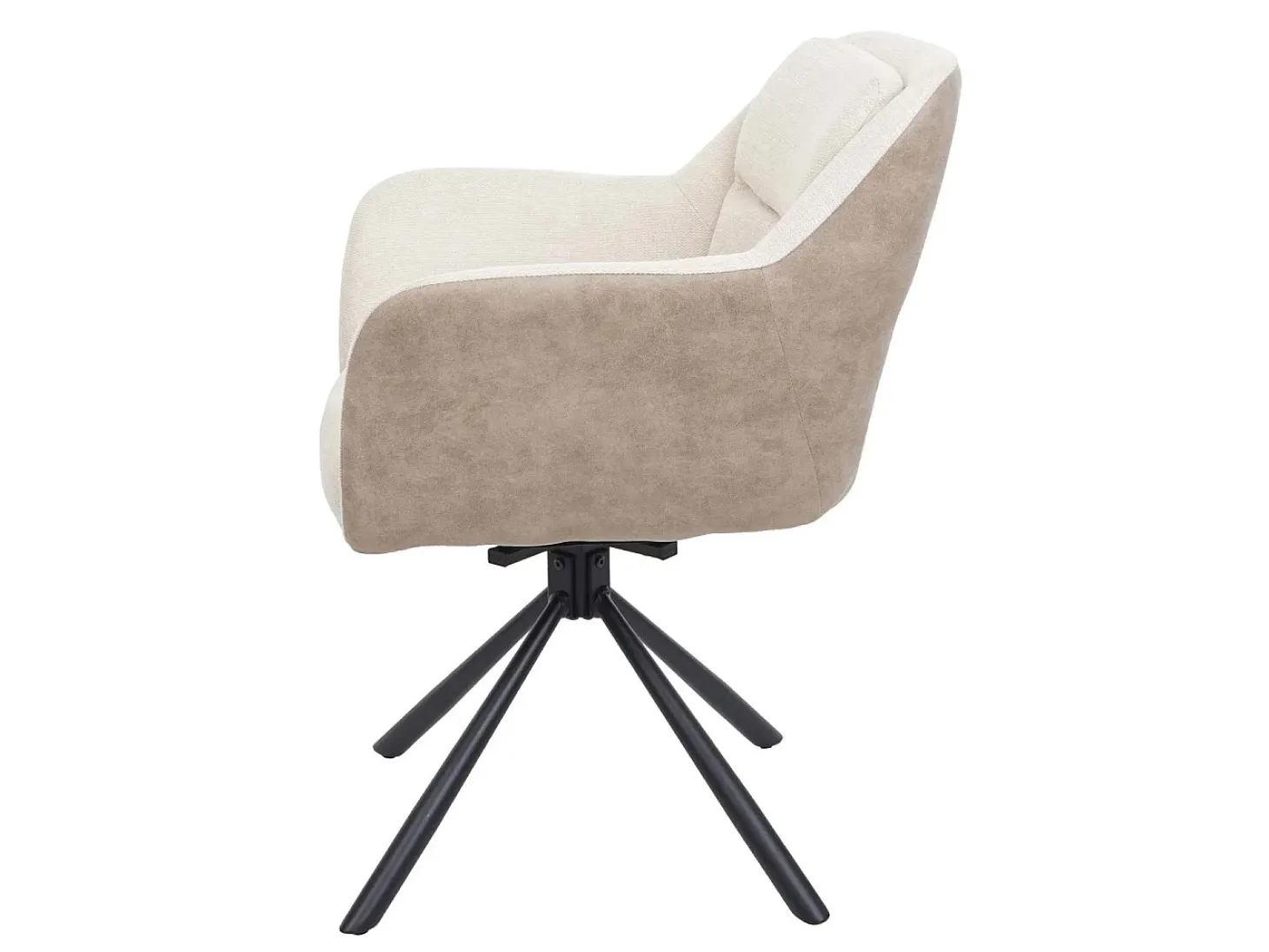 Silla de comedor MCW-K33 (juego de 6), polipiel, crema