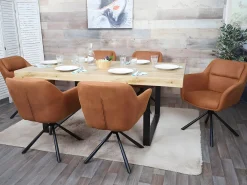 Silla de comedor MCW-K33 (juego de 6), aspecto ante marrón