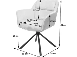 Silla de comedor MCW-K33 (juego de 6), aspecto ante marrón