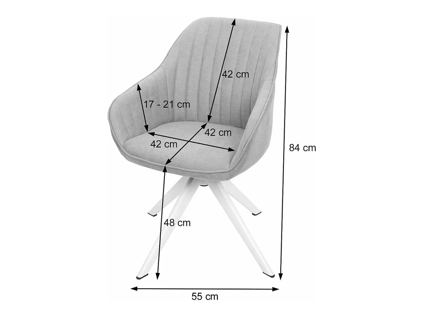 Silla de comedor MCW-K27 (juego de 6), gris oscuro