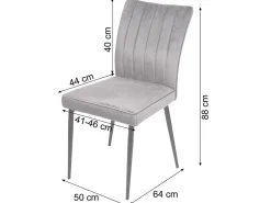 Silla de comedor MCW-K16 (juego de 6), gris claro