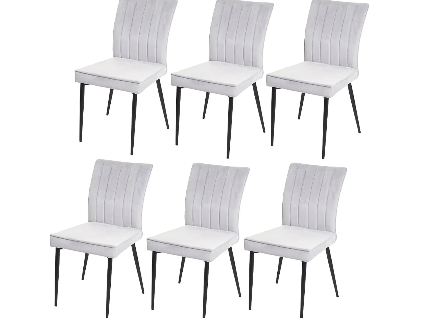 Silla de comedor MCW-K16 (juego de 6), gris claro