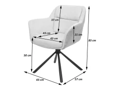 Silla de comedor MCW-K33 (juego de 6), bouclé-blanco