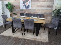 Silla de comedor MCW-K16 (juego de 6), gris oscuro