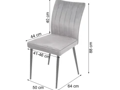 Silla de comedor MCW-K16 (juego de 6), gris oscuro