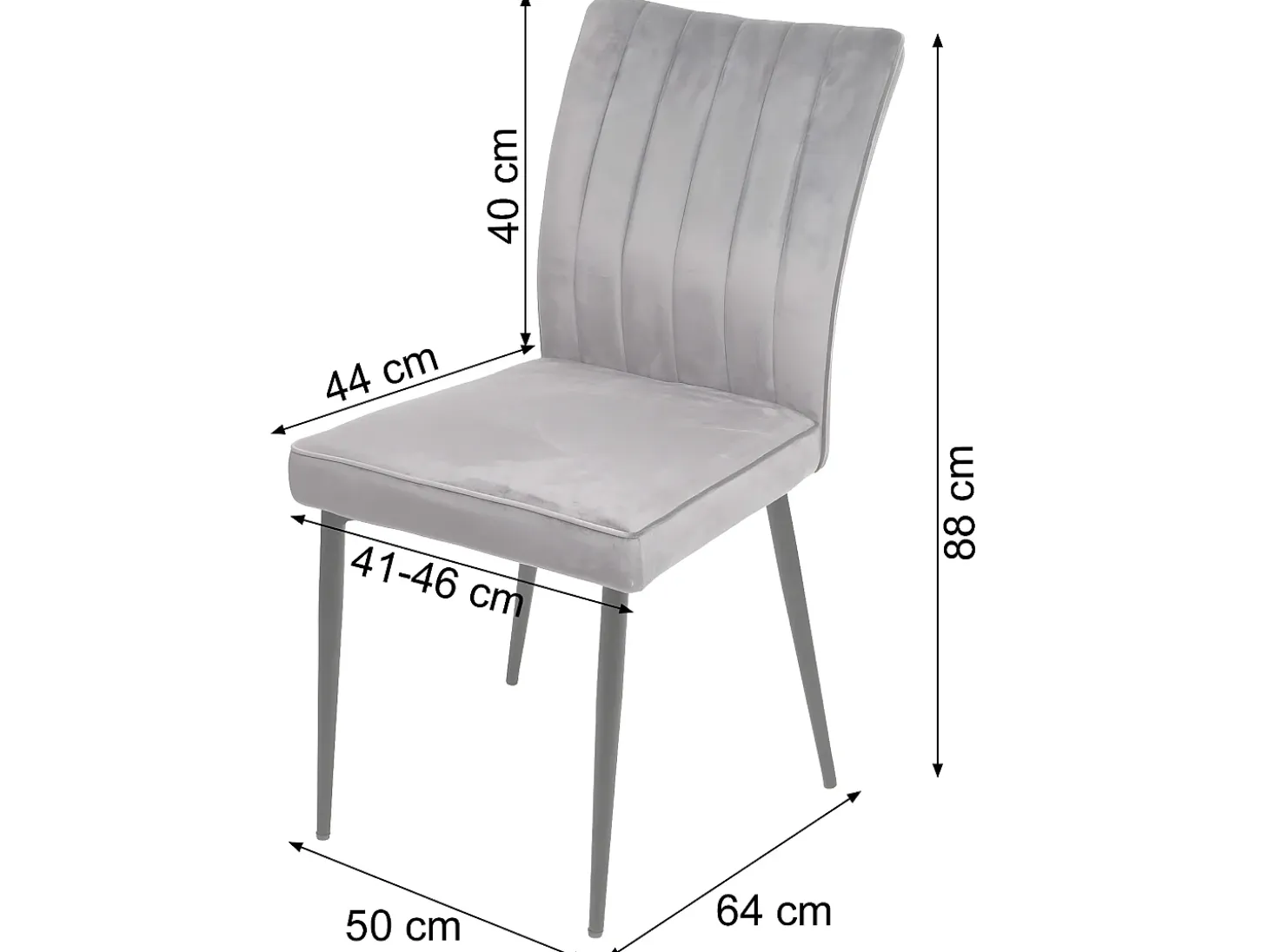 Silla de comedor MCW-K16 (juego de 6), gris oscuro