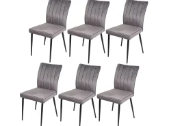Silla de comedor MCW-K16 (juego de 6), gris oscuro