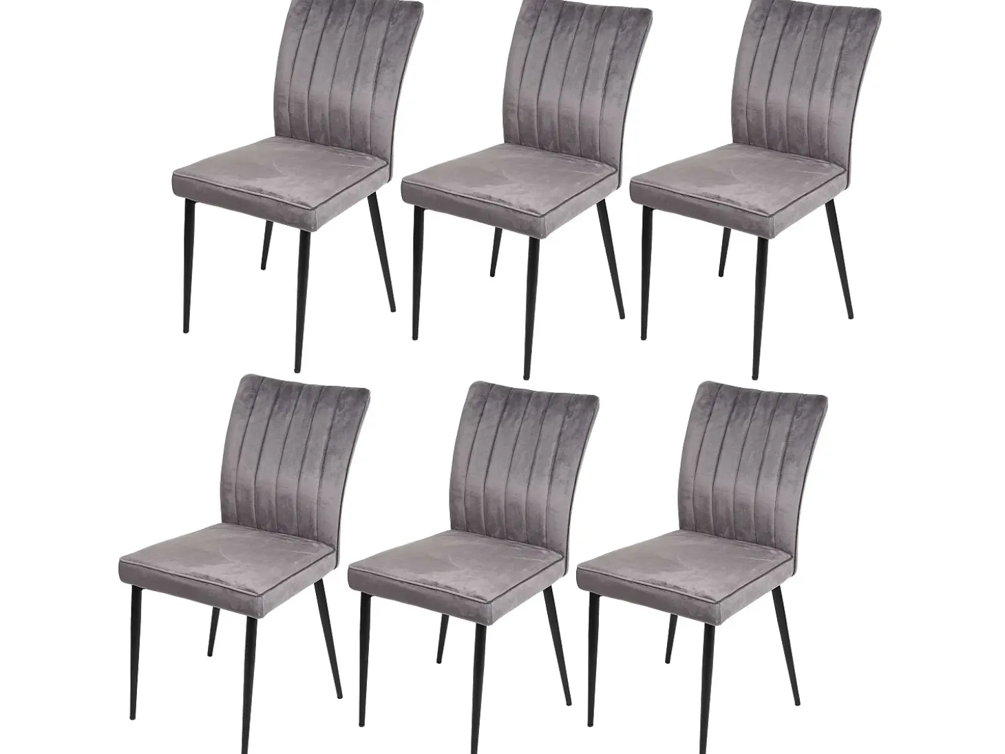 Silla de comedor MCW-K16 (juego de 6), gris oscuro