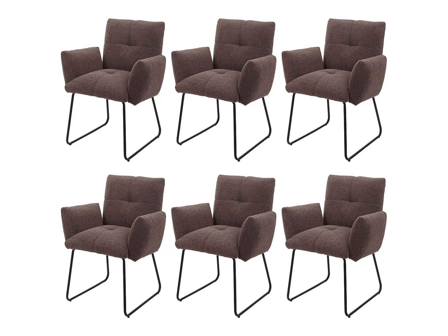 Silla de comedor MCW-K34 (juego de 6), marrón