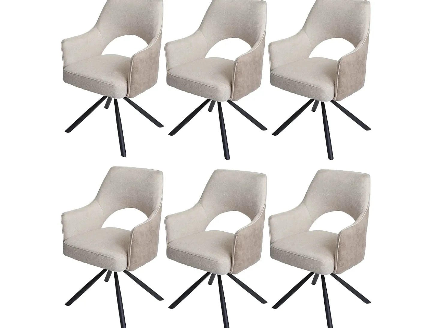 Silla de comedor MCW-K30 (juego de 6), crema