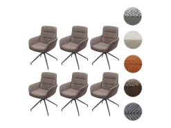 Silla de comedor MCW-K32 (juego de 6), marrón-marrón oscuro