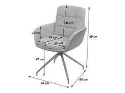 Silla de comedor MCW-K32 (juego de 6), marrón-marrón oscuro