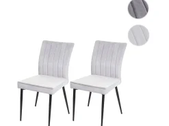 Silla de comedor MCW-K16 (set de 2), gris claro