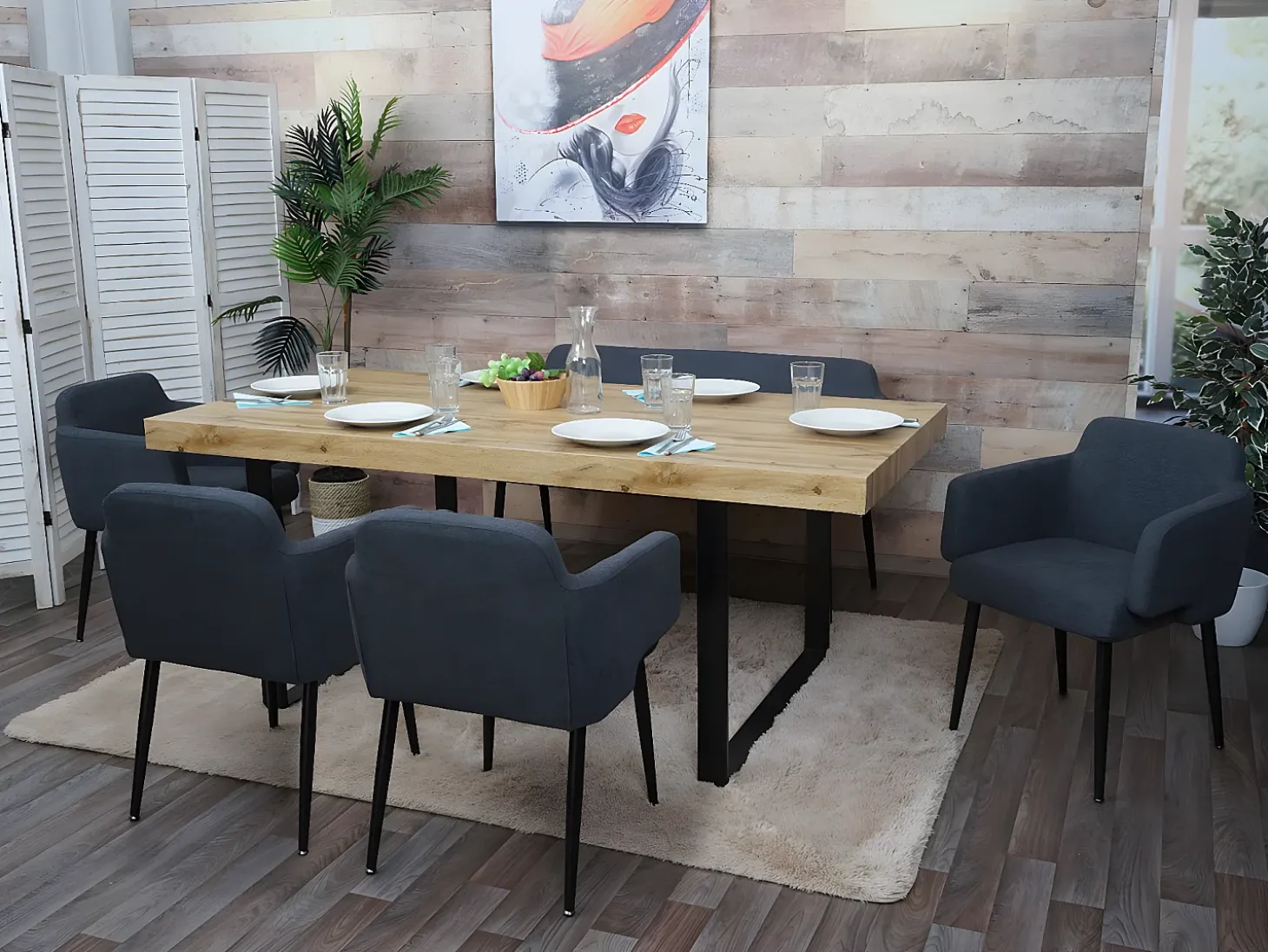 Silla de comedor MCW-L13, antracita