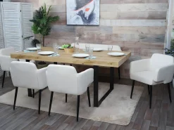 Silla de comedor MCW-L13, crema-blanco
