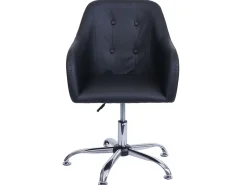 Silla de comedor MCW-L92, piel sintética negra