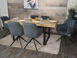 Silla de comedor MCW-L80 (juego de 6), antracita