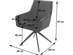 Silla de comedor MCW-L91 (set de 2), gris claro imitación cuero gris oscuro