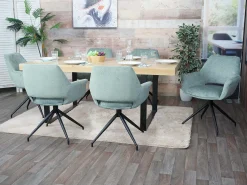 Silla de comedor MCW-M53, gris-azul