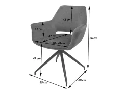 Silla de comedor MCW-M53, gris-azul