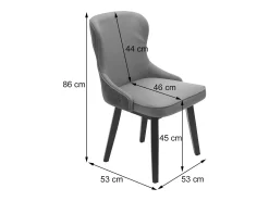 Silla de comedor MCW-M60 (juego de 6), gris oscuro-gris claro