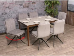 Silla de comedor MCW-M68 (juego de 6), gris