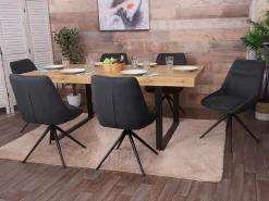 Silla de comedor MCW-M65 (set de 2), antracita