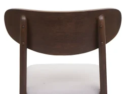 Silla de comedor MCW-M59 (set de 2), estructura oscura, crema