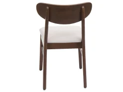 Silla de comedor MCW-M59 (set de 2), estructura oscura, crema