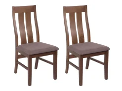 Silla de comedor MCW-M58 (set de 2), estructura oscura, topo
