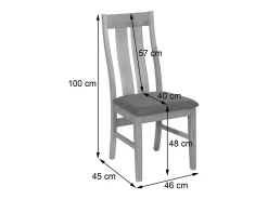Silla de comedor MCW-M58 (set de 2), estructura oscura, topo