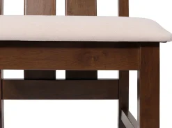Silla de comedor MCW-M58 (set de 2), estructura oscura, crema