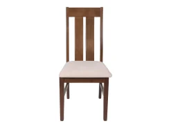 Silla de comedor MCW-M58 (set de 2), estructura oscura, crema