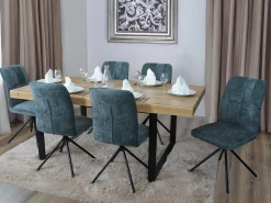 Silla de comedor MCW-N99 (juego de 2), azul-verde