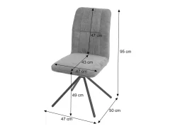 Silla de comedor MCW-N99 (juego de 2), crema