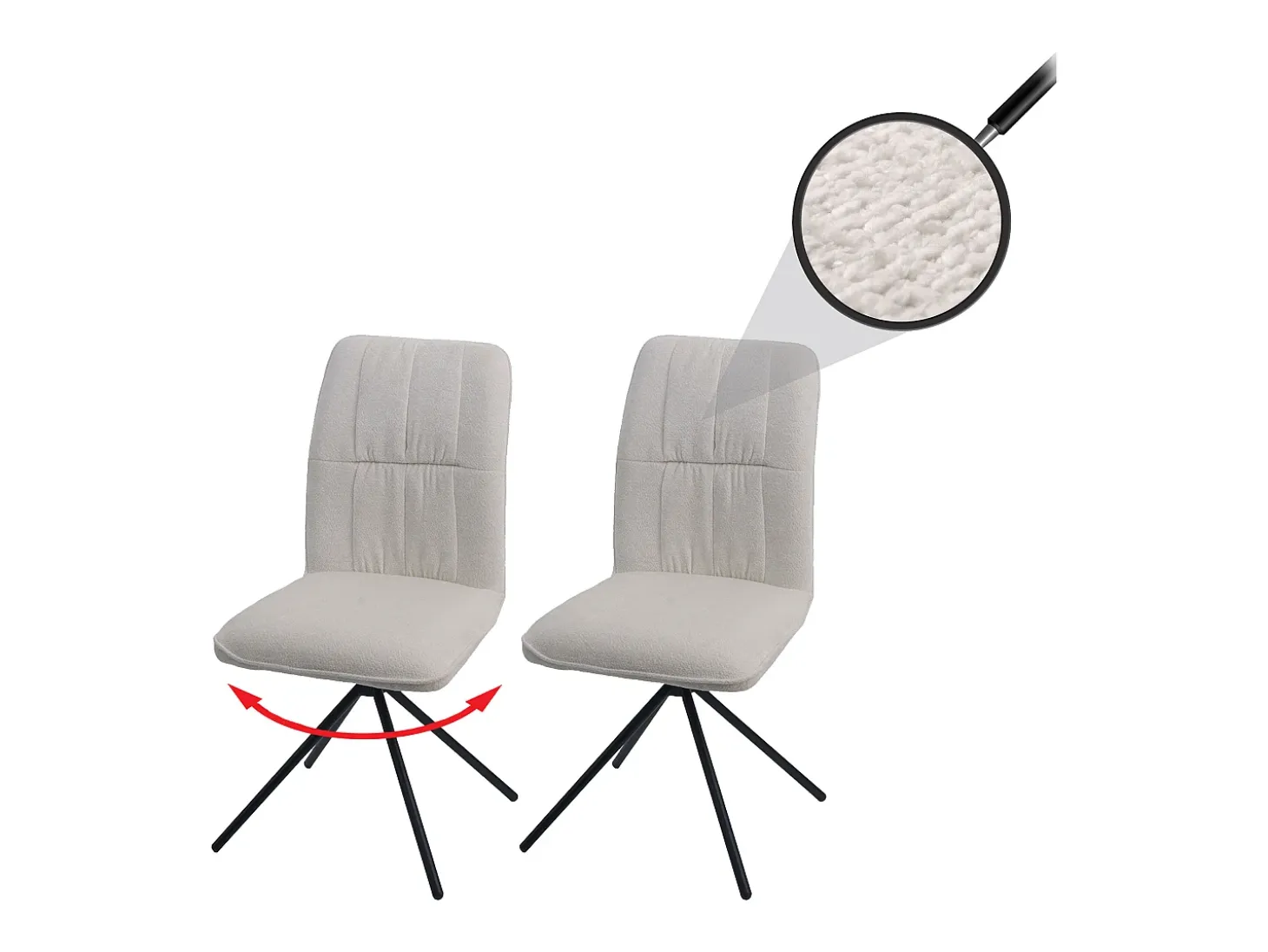 Silla de comedor MCW-N99 (juego de 2), crema