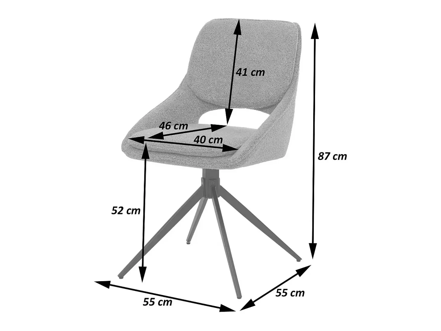 Silla de comedor MCW-N73 (juego de 2), crema