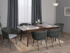Silla de comedor MCW-N38 (juego de 6), cojín antracita gris claro