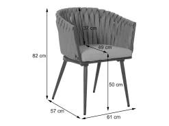 Silla de comedor MCW-N38 (juego de 6), cojín antracita gris claro