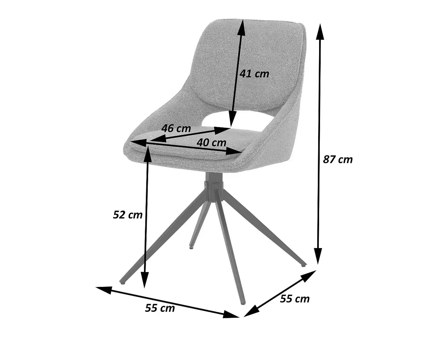 Silla de comedor MCW-N73 (juego de 6), crema-beige