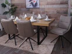 Silla de comedor MCW-N71 (juego de 6), beige