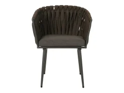 Silla de comedor MCW-N38 (set de 2), marrón Cojín gris oscuro