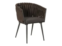 Silla de comedor MCW-N38 (set de 2), marrón Cojín gris oscuro