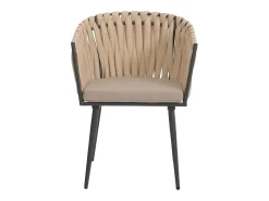 Silla de comedor MCW-N38 (set de 2), cojín crema marrón claro