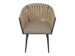 Silla de comedor MCW-N38 (set de 2), cojín crema marrón claro