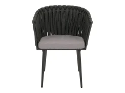 Silla de comedor MCW-N38 (set de 2), cojín antracita gris claro