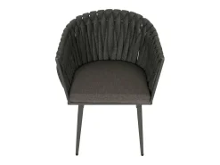 Silla de comedor MCW-N38 (set de 2), antracita Cojín gris oscuro