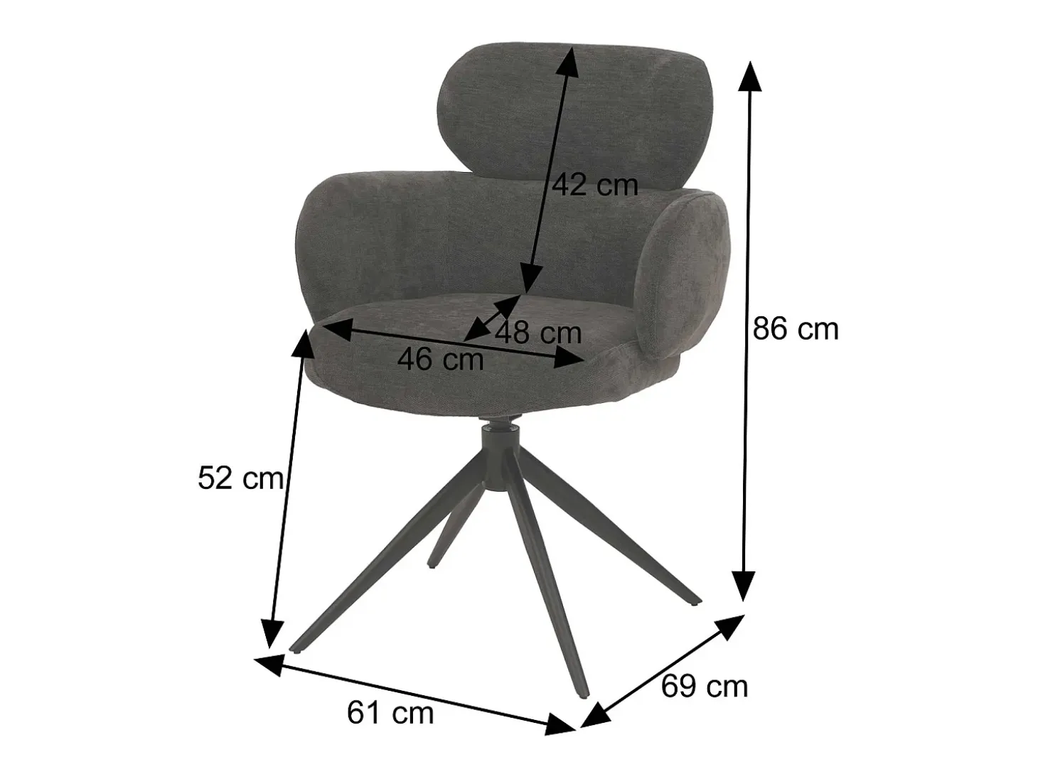 Silla de comedor MCW-O77, amarillo mostaza